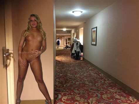naked woman locked out of hotel room