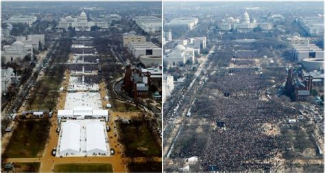 barack obama v s donald trump comparison of crowd during inauguration