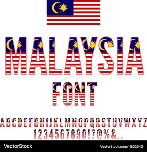malaysia flag font royalty  vector image vectorstock