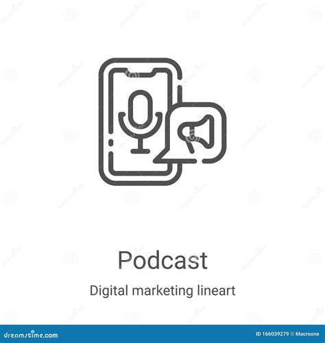 podcast icon vector  digital marketing lineart collection thin