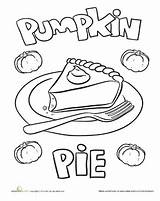 Coloring Pie Pumpkin Pages Thanksgiving Kids Color Food Sheets Education Worksheet sketch template