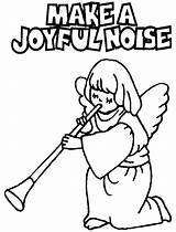 Coloring Pages Bible Christian Joyful Noise Make Angel Praying Kids Angels Lord Children Singing Religious Clip Print Sheets Printable Clipart sketch template
