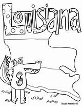 Louisiana Coloring State Pages Doodle Printable Gras Mardi Sheets Map Alley Gumbo Symbols Swamp Outlines States Mediafire Template sketch template