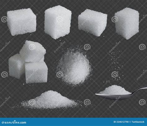 realistic sugar  glucose  cubes  powder white grain sugar