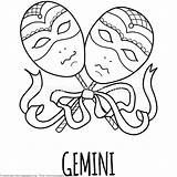 Coloring Pages Gemini Sign Getcoloringpages Mandala Printable Horoscope Cute Choose Board sketch template