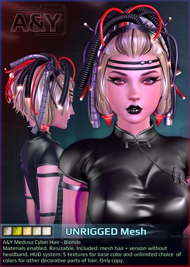 Second Life Marketplace Aandy Medusa Cyber Hair Blonde