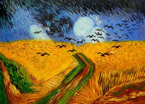 vincent van gogh wheat field  crows  oil painting unique