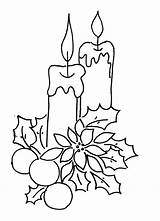 Christmas Candles Drawing Getdrawings Coloring Pages sketch template