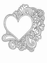 Coloring Heart Pages Hearts Flowers Printable Flower Color Print Mandala Adult Angel Books Queen Sheets Easy Getcolorings Adults Valentines Amazing sketch template