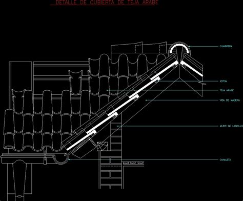 roof detail arabian tile dwg section for autocad designs cad