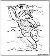 Jezioro Zwemmen Dzieci Kolorowanki Swimming Lato Kolorowanka Bry sketch template