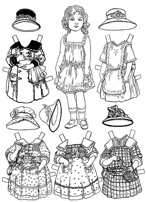 paper dolls dress  hat pattern  dolls including  top