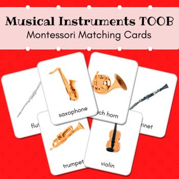 musical instruments montessori matching cards safariltd toob tpt