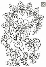 Embroidery Coloring Pages Bordar Folk Designs Para Dibujos Patterns Book Hand sketch template