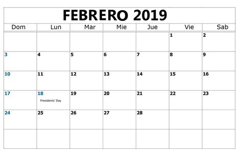 calendario febrero calendario febrero