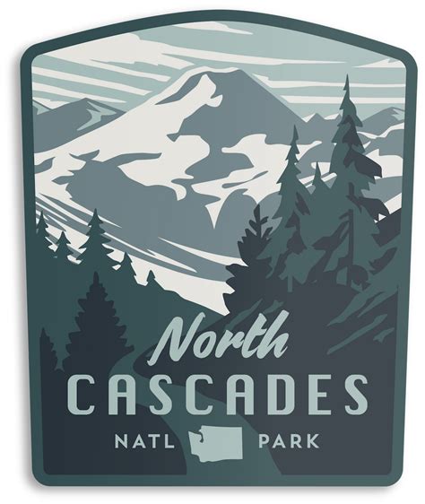 north cascades national park sticker  landmark project