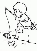 Fishing Coloring Pages Boy Drawing Kids Printable Boys Rod Little Fish Colouring Sheets Kid Bestcoloringpagesforkids Book Adult Print Easy Getdrawings sketch template