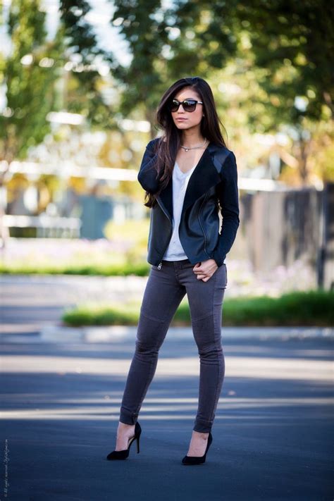 outfit biker chic