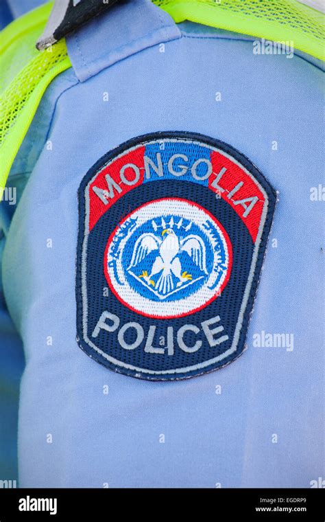 mongolian police badge ulaanbaatar mongolia stock photo alamy