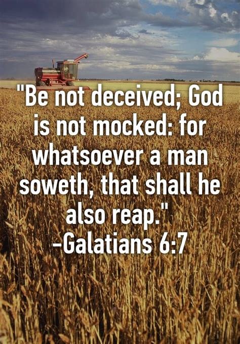 Be Not Deceived God Is Not Mocked For Whatsoever A Man Soweth That