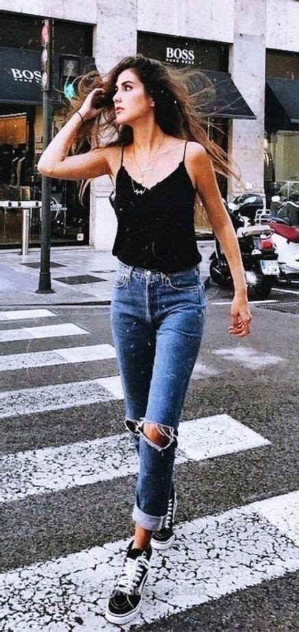 trendy   wear jeans  vans street styles  ideas cute casual