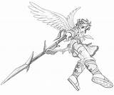 Pit Icarus Kid Weapon Coloring Pages sketch template