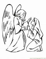 Coloring Mary Angel Clipart Pages Printable Visits Angels Gabriel Preschool Kids Color Printables Quality High Kindergarten Popular Library Preschools Organization sketch template