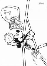 Mickey Coloring Pages Basketball Mouse Playing Disney Print Color Basket Coloriage Book ミッキー まー Hellokids ぬりえ イラスト Online Choose Board sketch template