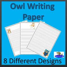 owl writing paper owl theme lined stationery  easel activity