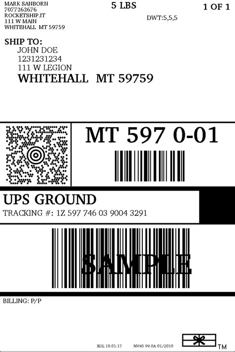 print ups label  tracking number  label ideas