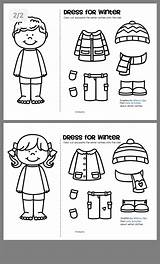 Winter Dress Clothes Preschool Activities Worksheets Seasons Worksheet Kids Clothing Wear Summer Printable Weather Boy Color Girl Themes Learning Kindergarten sketch template