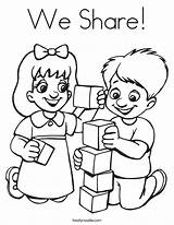 Coloring Pages Sharing Choose Board Friends Preschool sketch template
