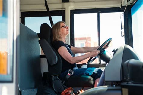 school bus inside driver seat