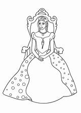 Para Colorear Dibujo Coloring Princess Trono Throne Prinses Troon Princesa Op Kleurplaat El Pages Printable sketch template