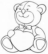 Coloring Bear Walentynkowe Kolorowanki Serce Dzieci Serca Misie Wydrukowania Getdrawings sketch template