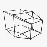 Tesseract Hypercube sketch template
