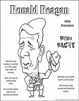 President Reagan Fun Presidents Ronald Coloring sketch template