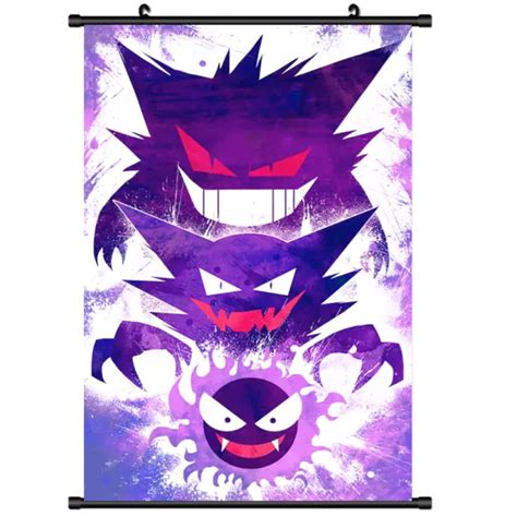 hot japan pokemon gengar pocket anime home decor poster wall scroll 8