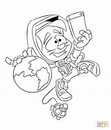 Selfie Astronaut Coloring Taking Pages Astronauts Printable Drawing Designlooter Drawings Search 11kb 480px sketch template