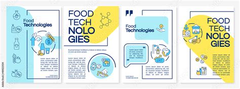 food technologies blue  yellow brochure template processing techniques leaflet design