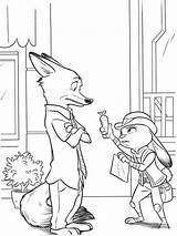 Zootopia Pages Coloring Printable Color Recommended sketch template