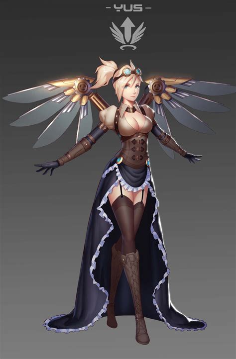 Anime Picture Overwatch Mercy Overwatch Yus Long Hair