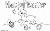 Easter Lamb Coloring Pages Printable Happy Print Kids Templates Template sketch template