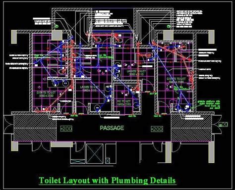plumbing design ladies  gents toilet dwg drawing detail water plumbing plumbing pipe water