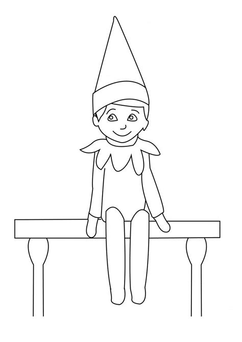 printable elf   shelf coloring pages coloring pages elf