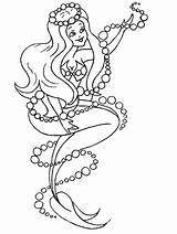 Coloring Mermaids Fantasy Pages sketch template