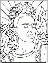 Frida Coloring Kahlo Pages Popular sketch template