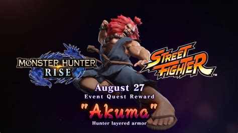 Street Fighter S Akuma Prepares To Throw Down In Monster Hunter Rise
