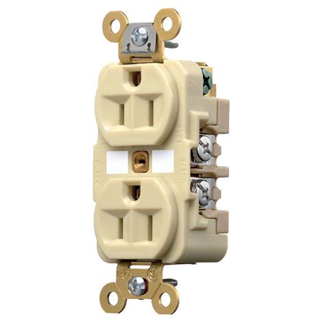 hubbell hbl  ivory   duplex receptacle extra heavy duty industrial series