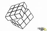 Cube Rubik Rubiks Sketch Template Rubic Draw Coloring sketch template